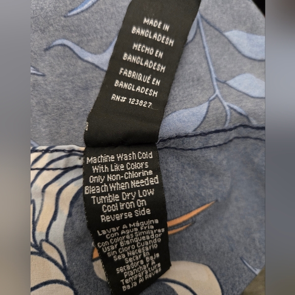 Geometrix New York Lightweight Crane Bird Print Long Sleeve Button Up Shirt Sz L - Picture 8 of 12